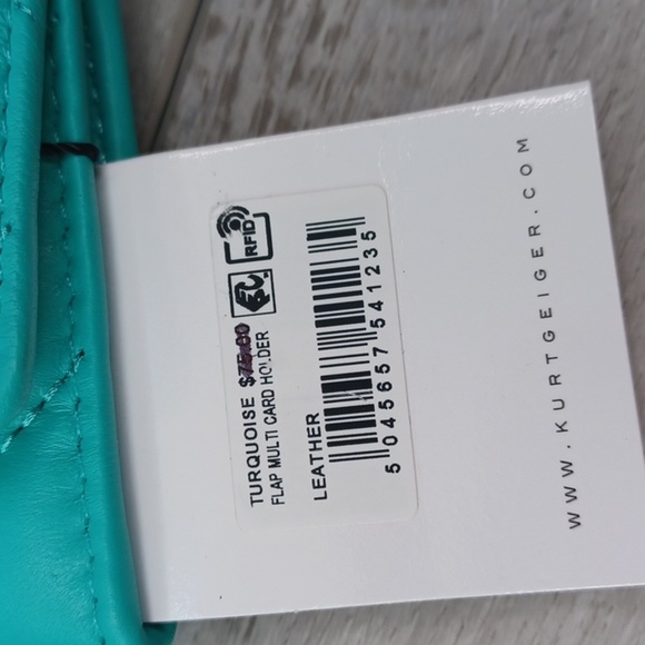 Kurt Geiger Turquoise Flap Multi Card Holder NWT - Picture 6 of 8